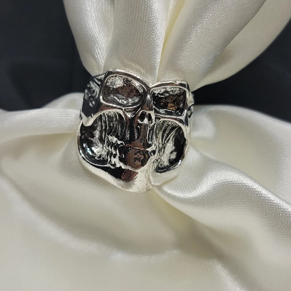 Snarl Skull Ring Biker Motorcycle Rocker Heavy Metal Goth Grunge Emo Punk